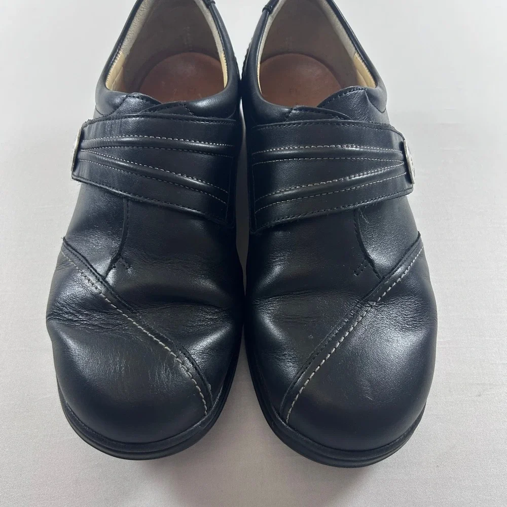 Finn Comfort Galway Shoes Women UK 5 US 7.5 Black Leather Slip On Sneaker Loafer